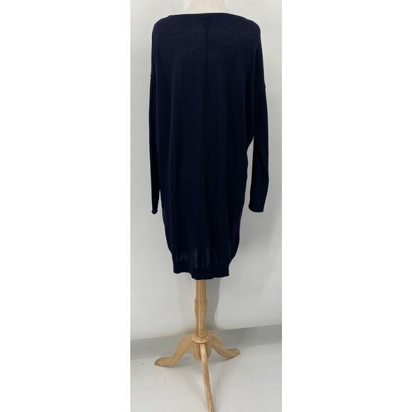 Tommy Hilfiger Luxury Wool Sweater Dress Tunic Boatneck Navy Blue NEW Womens XL - Picture 5 of 10